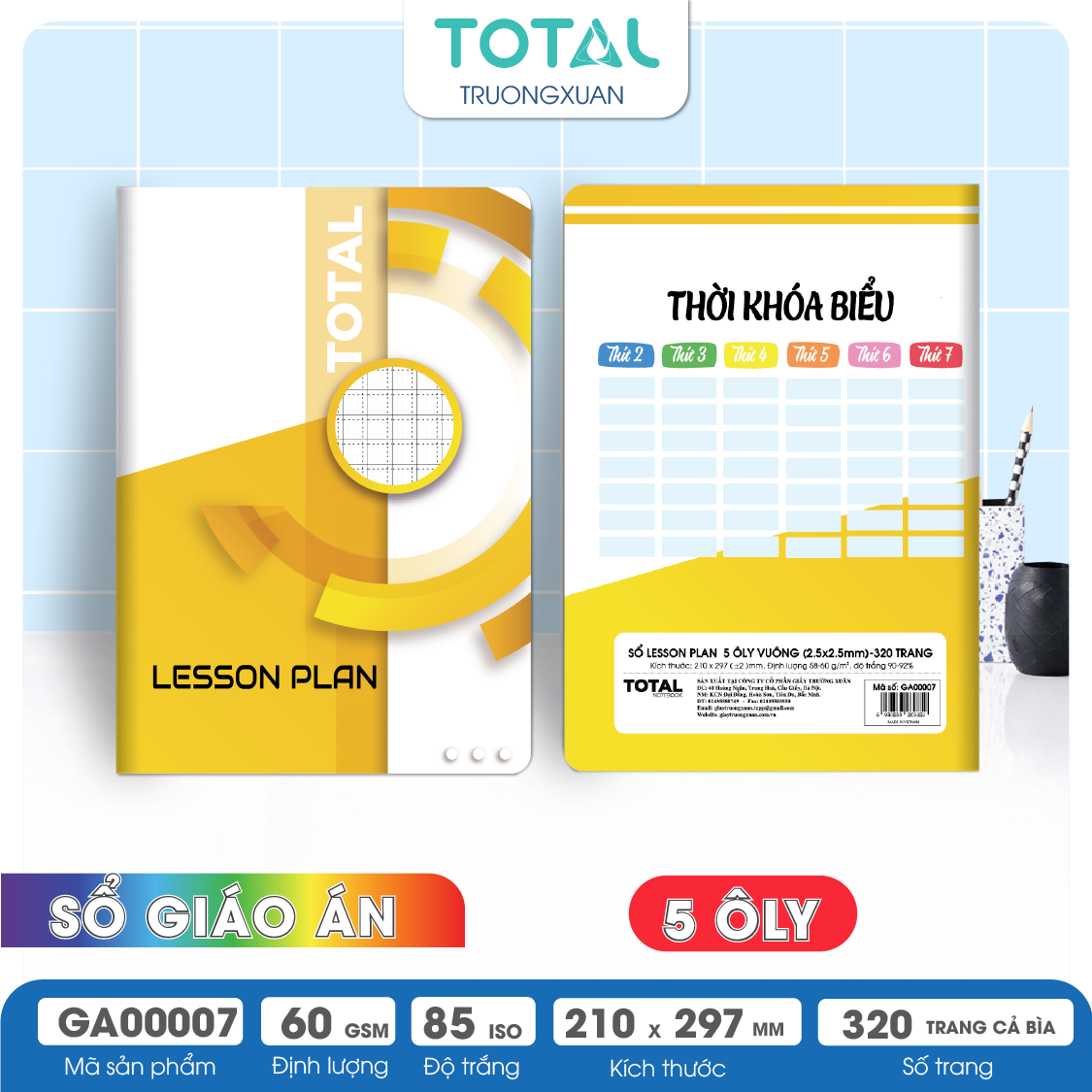 Sổ Lesson Plan 5 ôly Total 320 trang