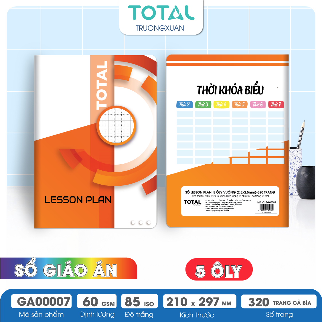 Sổ Lesson Plan 5 ôly Total 320 trang