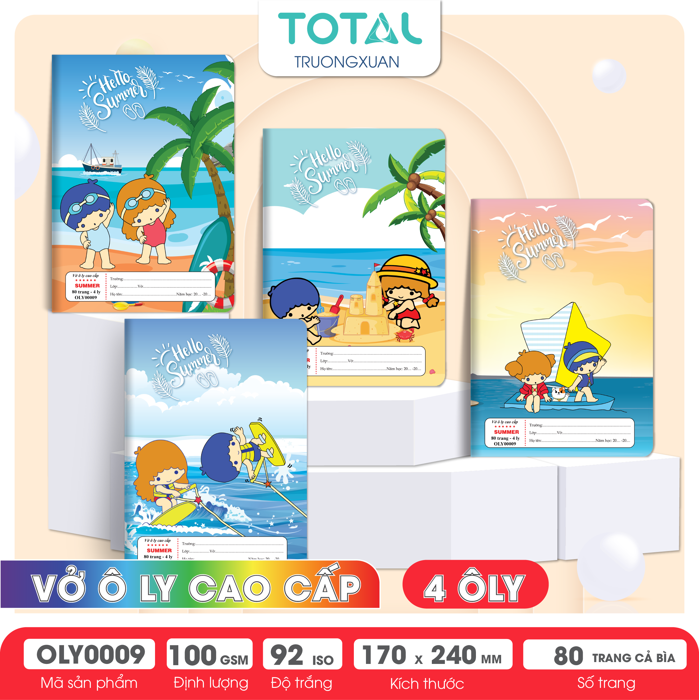 Vở oly Total Summer 80 trang 4 ôly