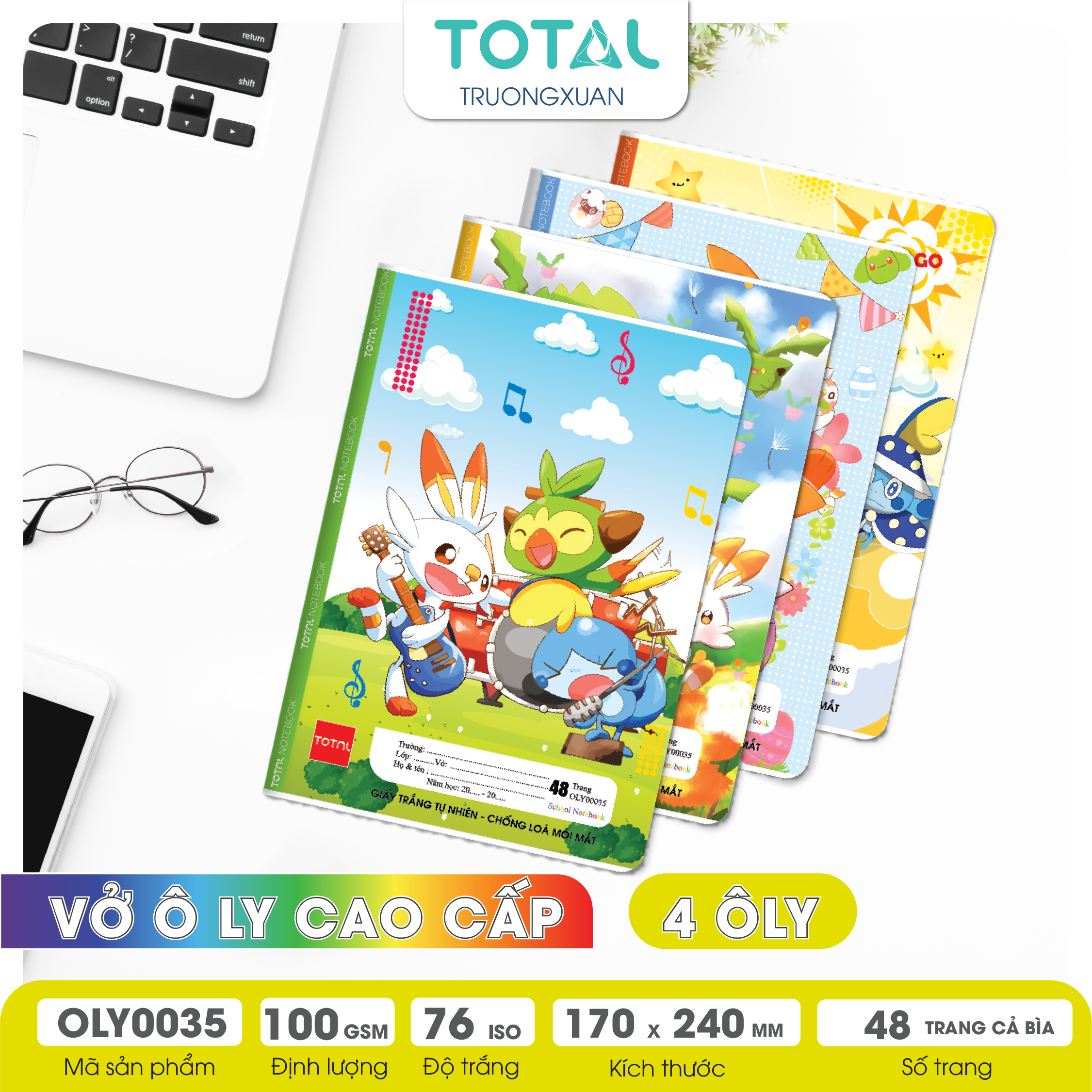 Vở oly chống lóa Total Pokemon 48 trang 4 ôly