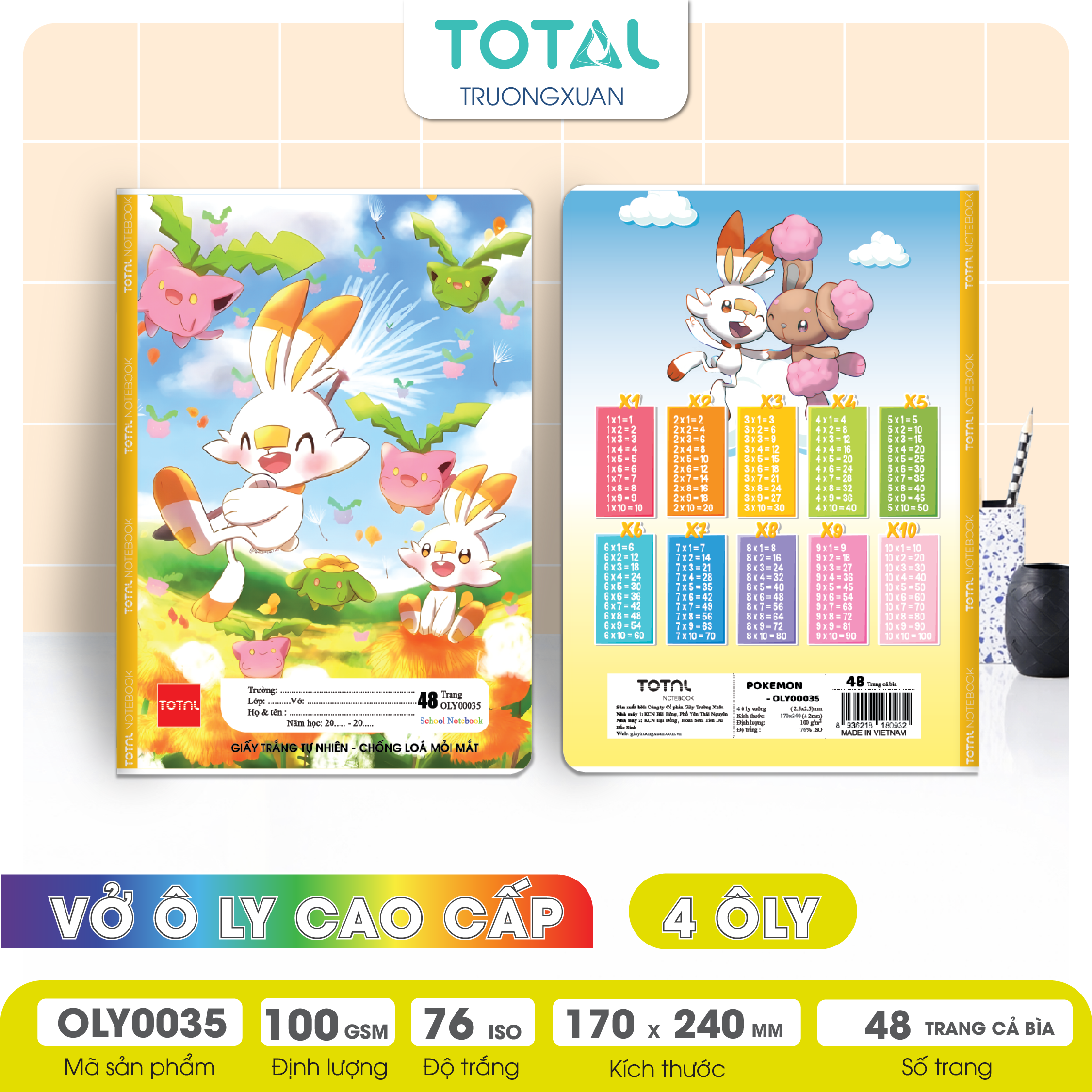 Vở oly chống lóa Total Pokemon 48 trang 4 ôly
