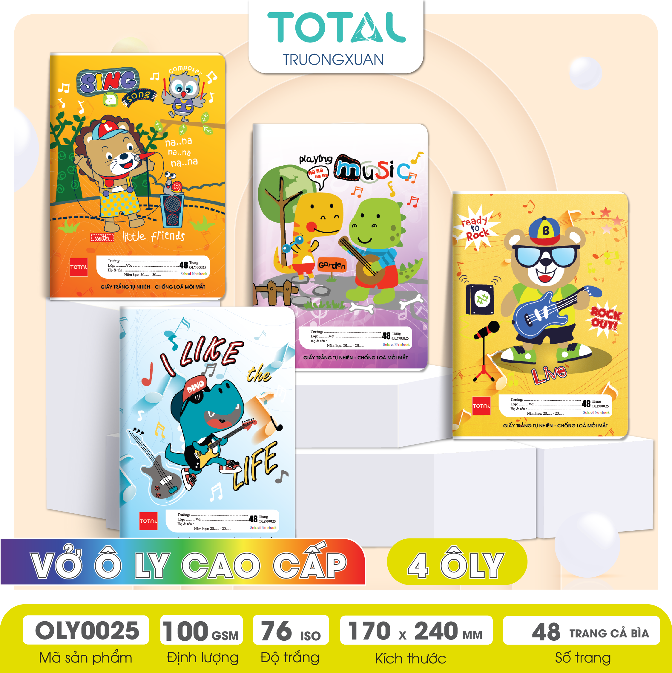 Vở oly chống lóa Total Music.02 48 trang 4 ôly