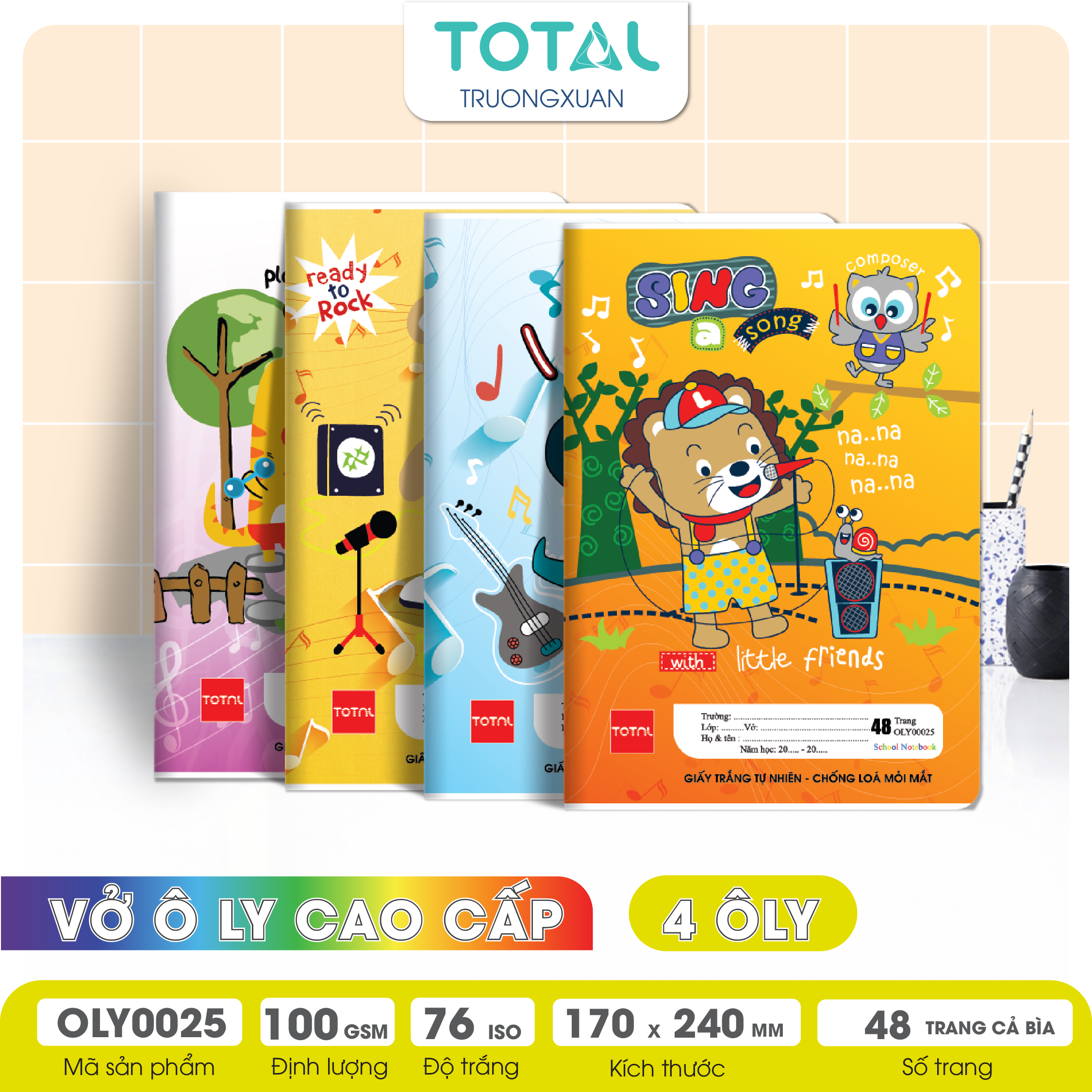 Vở oly chống lóa Total Music.02 48 trang 4 ôly