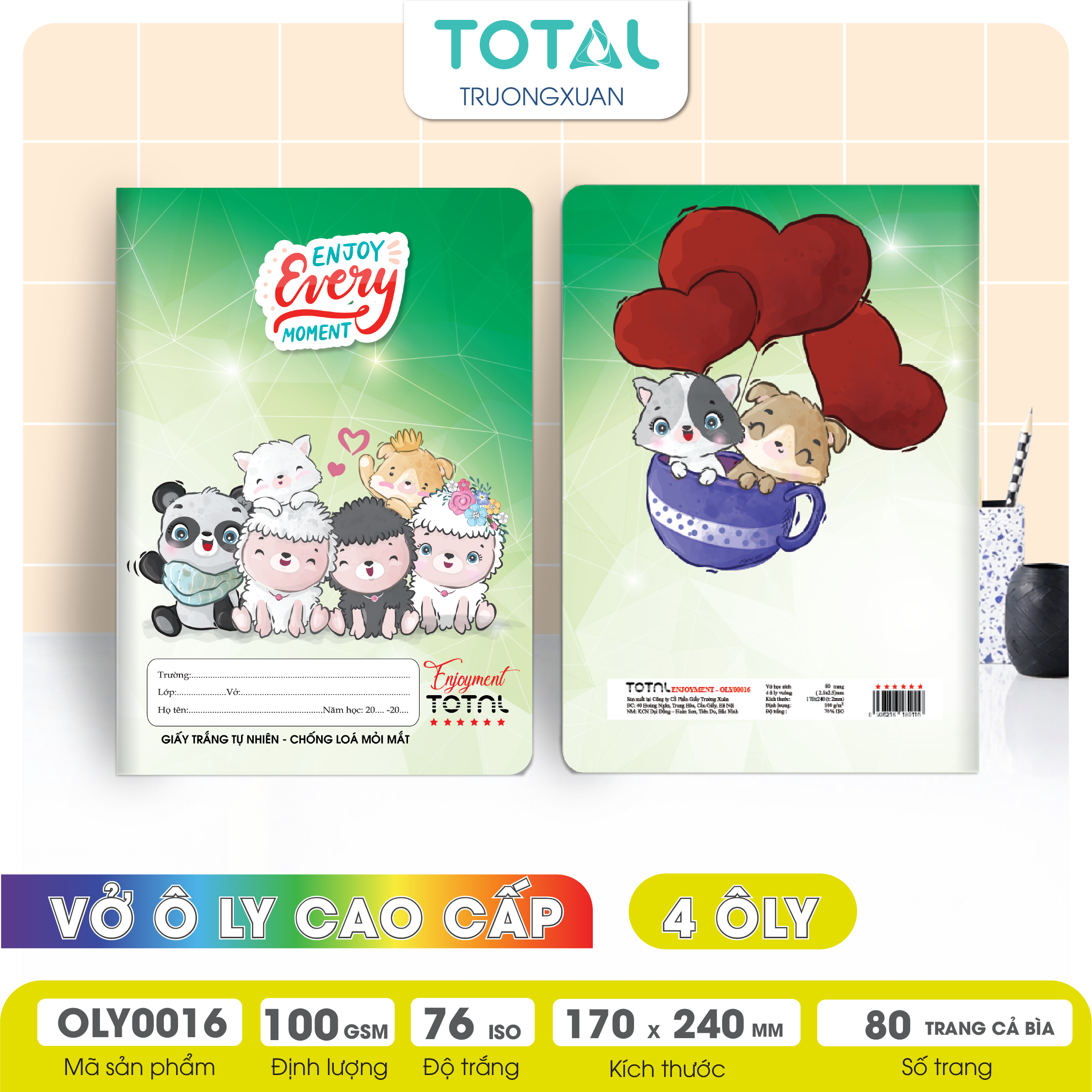 Vở oly chống lóa Total Enjoyment 80 trang 4 ôly