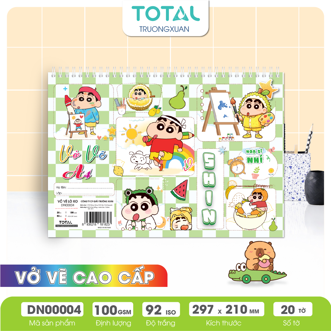 Vở vẽ lò xo A4- 20 tờ/ quyển