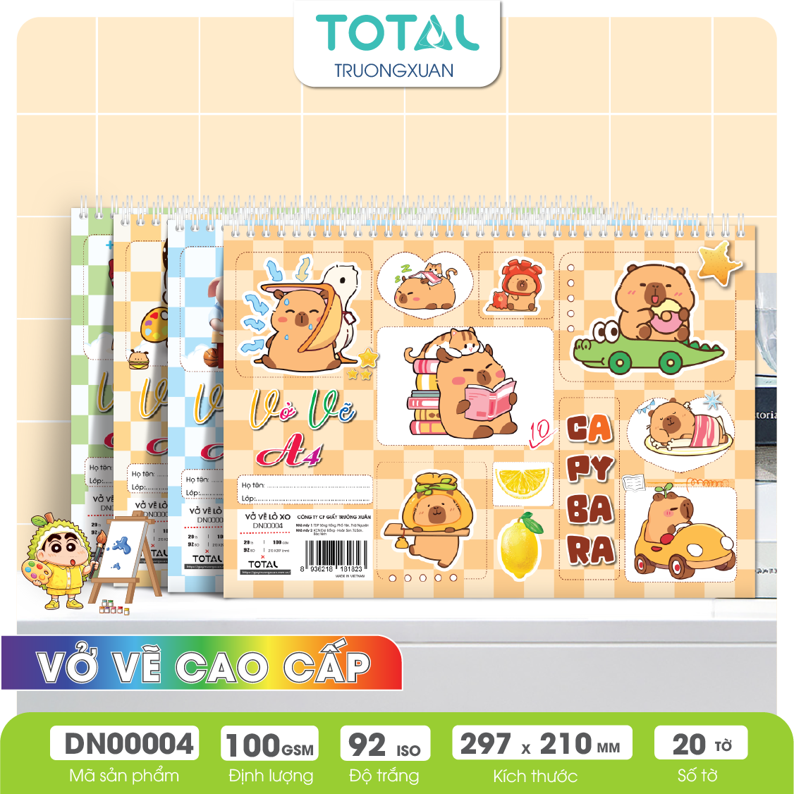 Vở vẽ lò xo A4- 20 tờ/ quyển