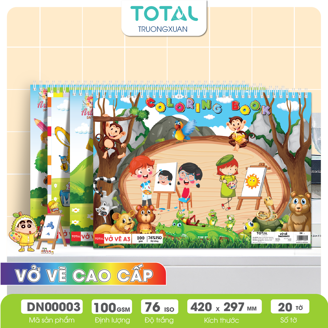 Vở vẽ lò xo chống lóa A3- 20 tờ/ quyển