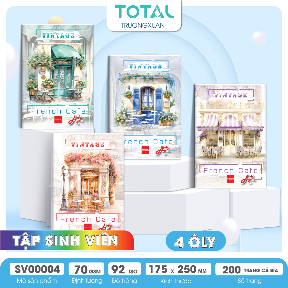 Tập sinh viên Total 4 ôly French Cafe 200 trang