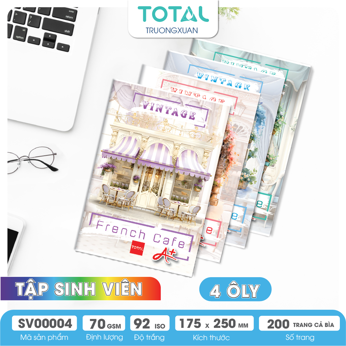 Tập sinh viên Total 4 ôly French Cafe 200 trang