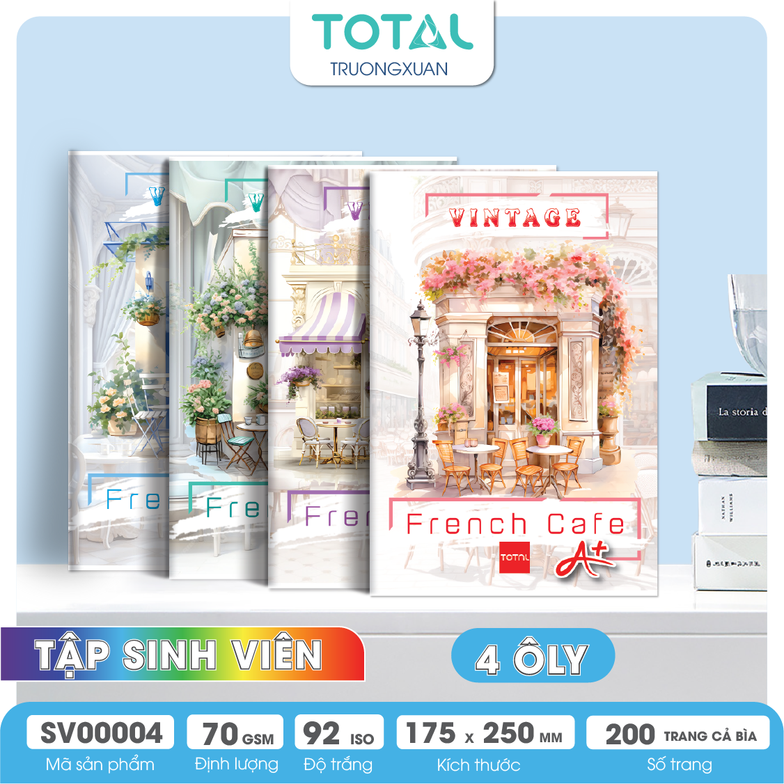 Tập sinh viên Total 4 ôly French Cafe 200 trang