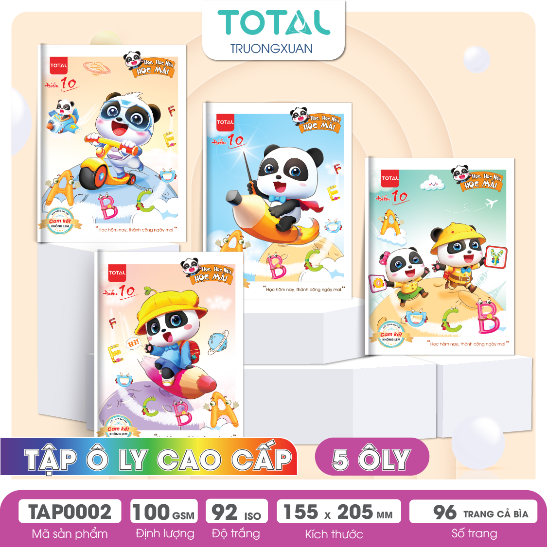 Tập vở oly Total PANDA 96 trang 5 ôly