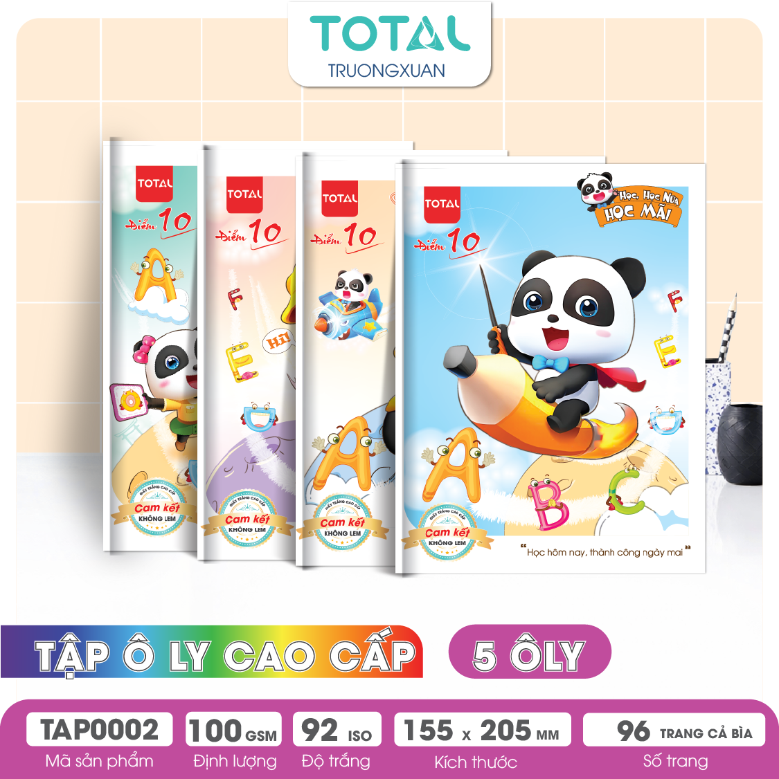 Tập vở oly Total PANDA 96 trang 5 ôly