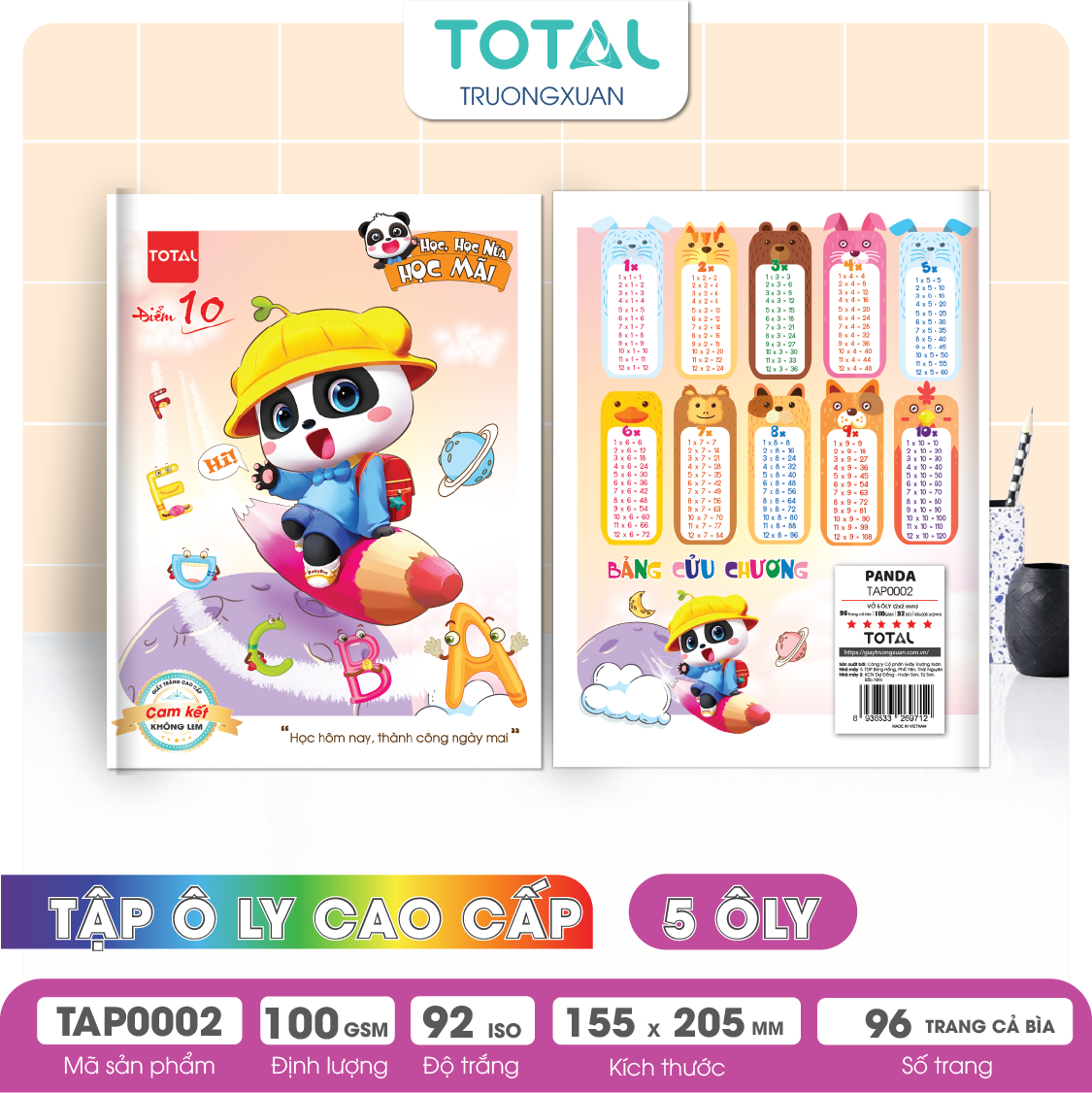 Tập vở oly Total PANDA 96 trang 5 ôly