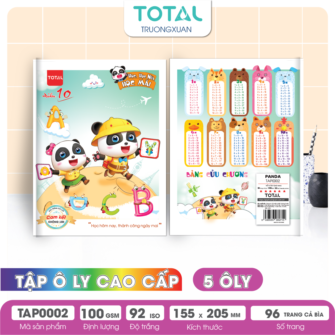 Tập vở oly Total PANDA 96 trang 5 ôly