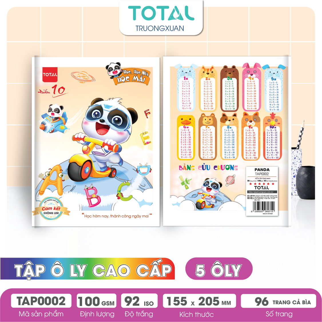 Tập vở oly Total PANDA 96 trang 5 ôly