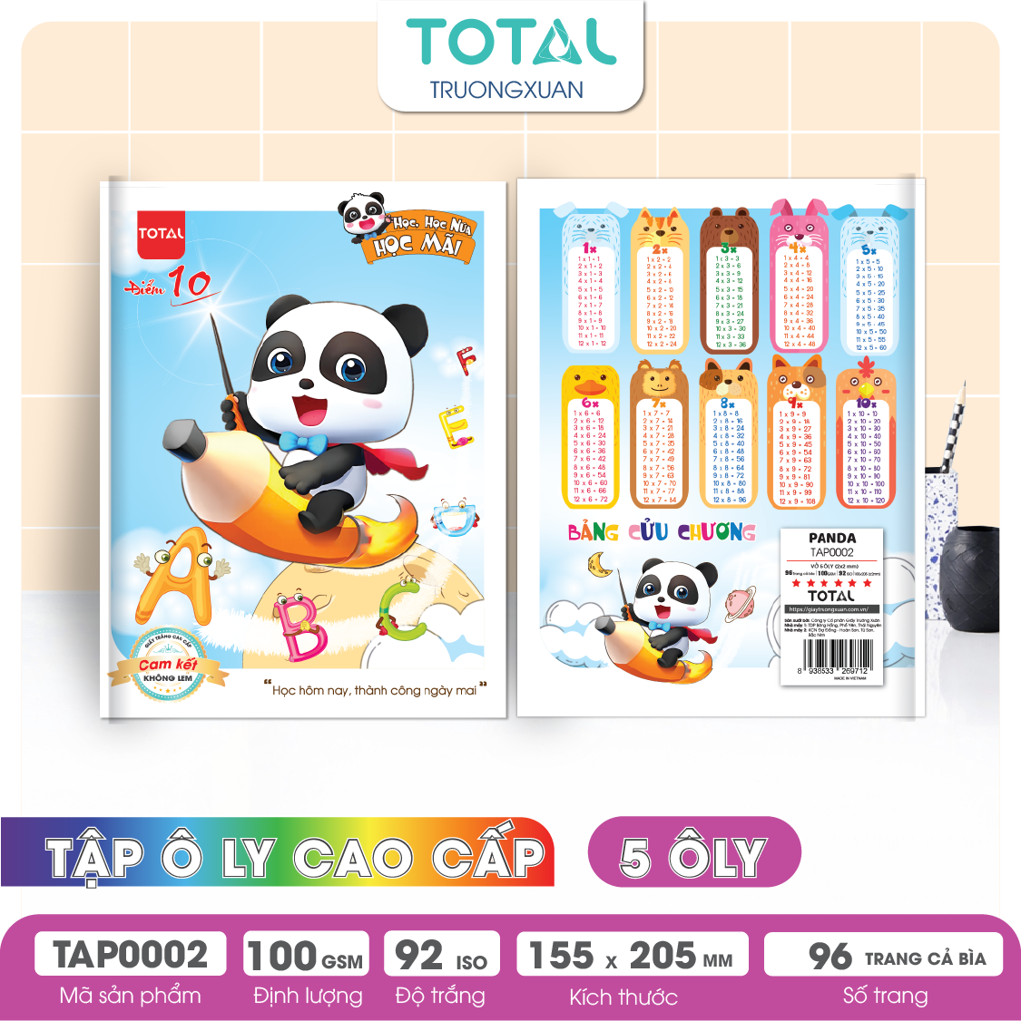 Tập vở oly Total PANDA 96 trang 5 ôly