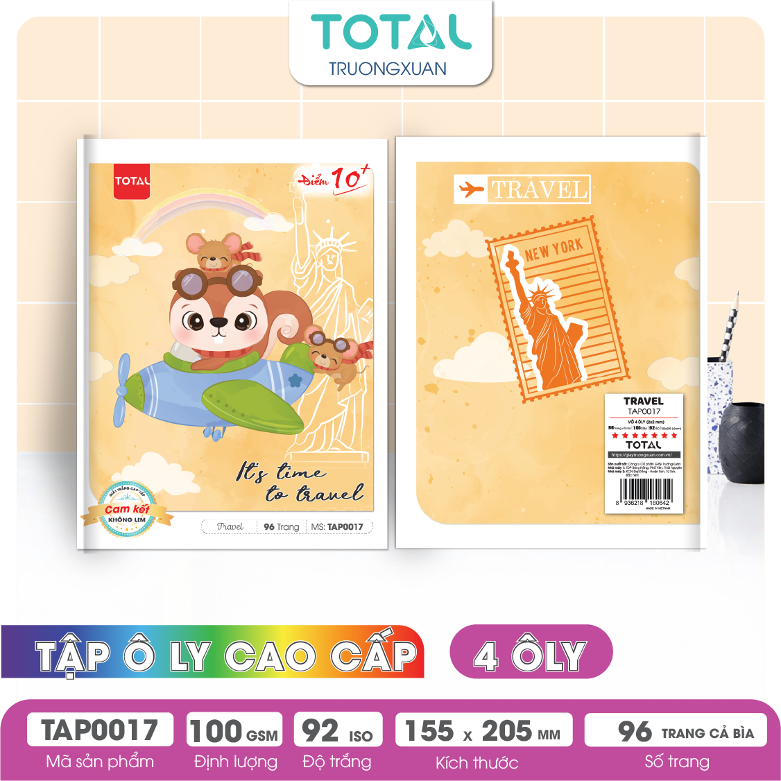 Tập vở oly Total TRAVEL 96 trang 4 ôly