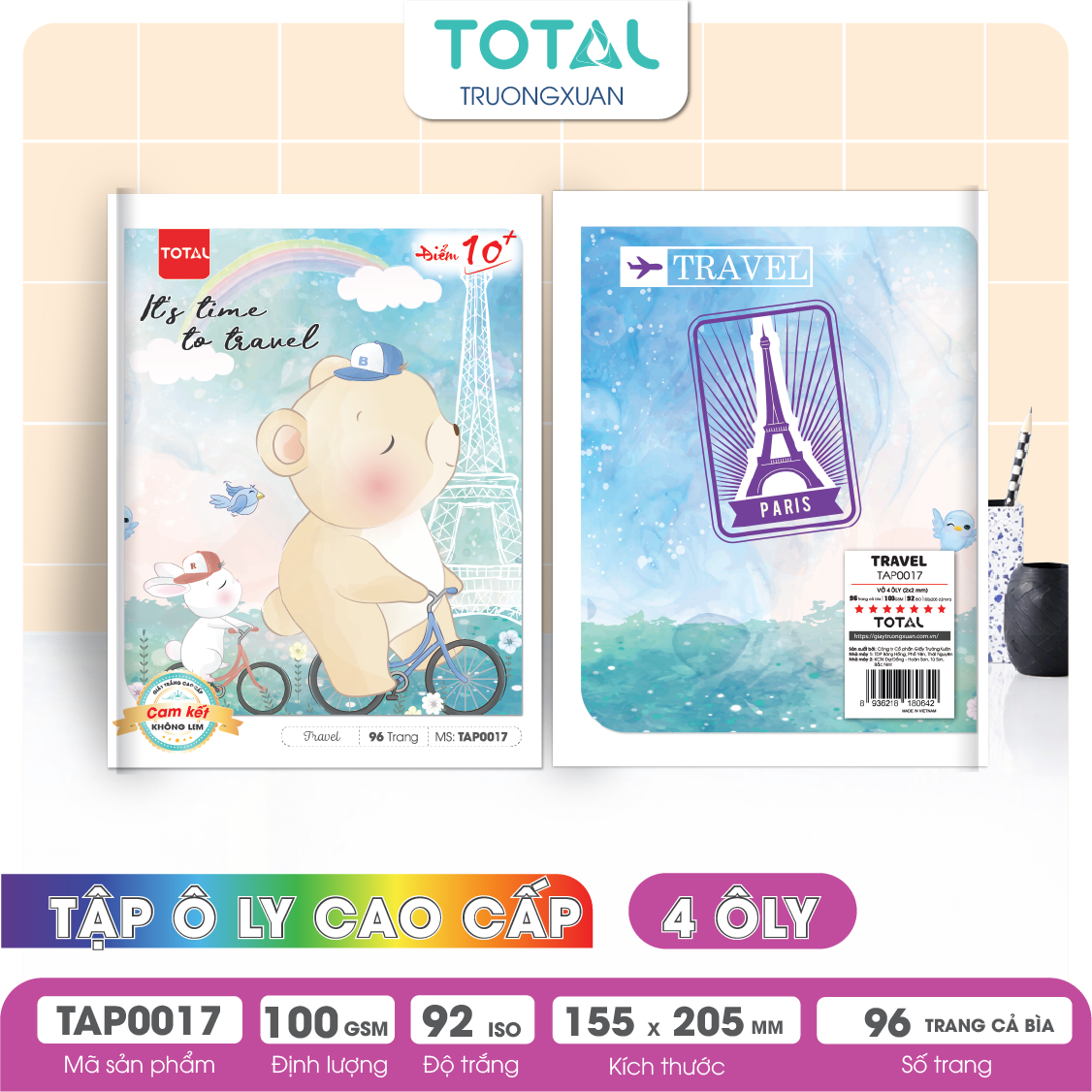 Tập vở oly Total TRAVEL 96 trang 4 ôly