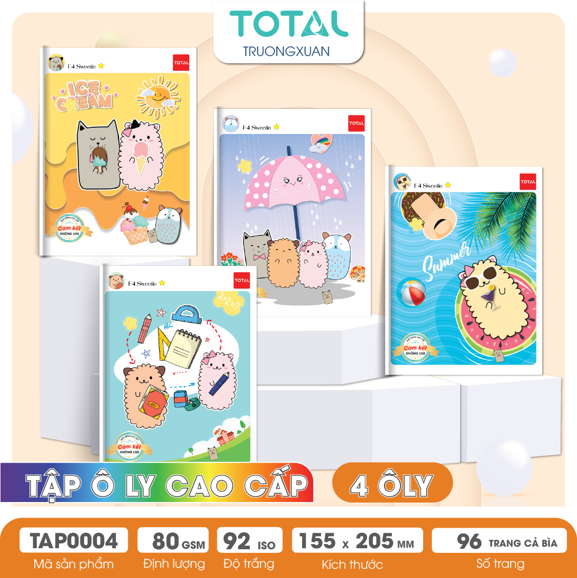 Tập vở oly Total SWEETIE 96 trang 4 ôly