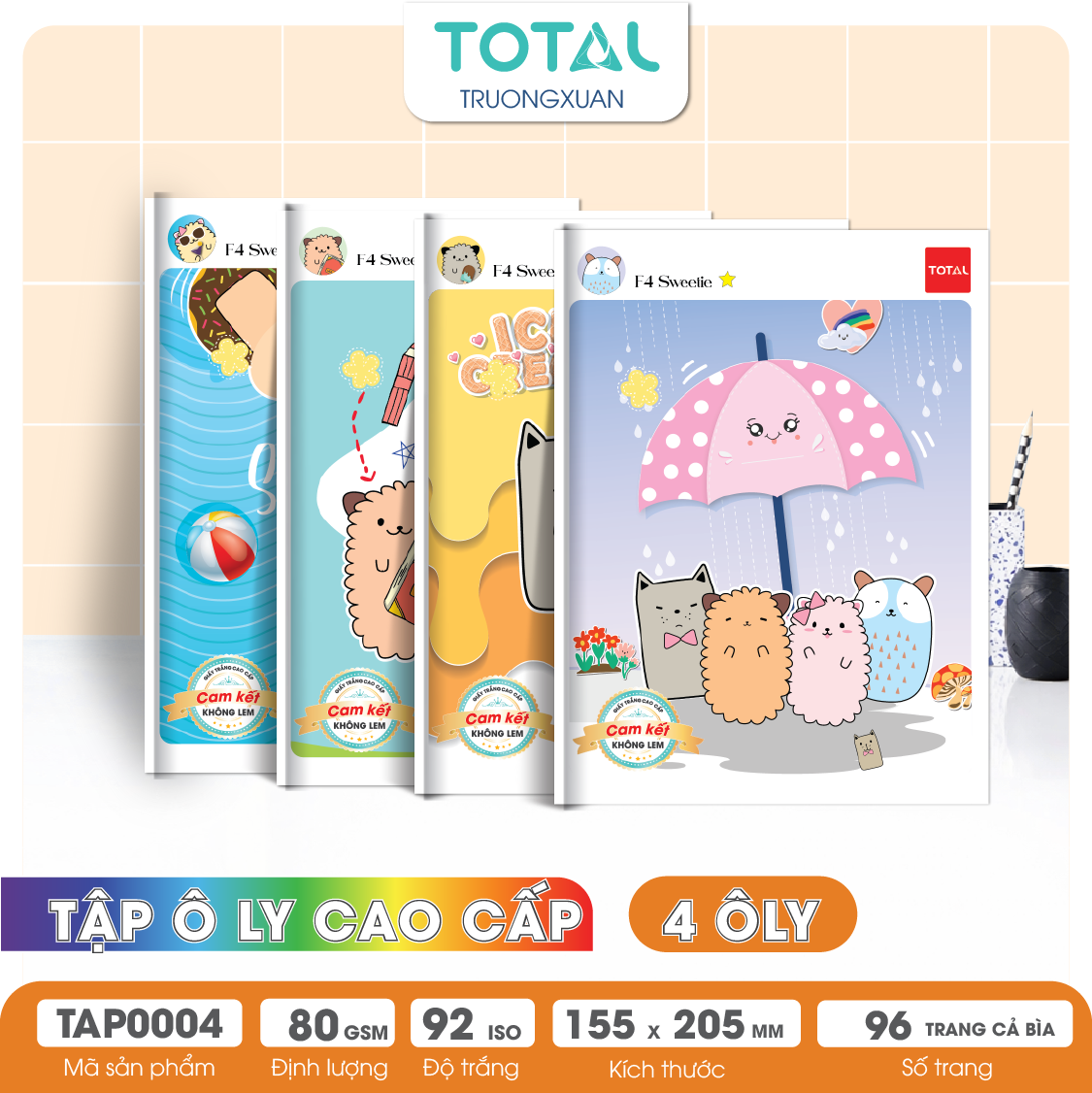 Tập vở oly Total SWEETIE 96 trang 4 ôly
