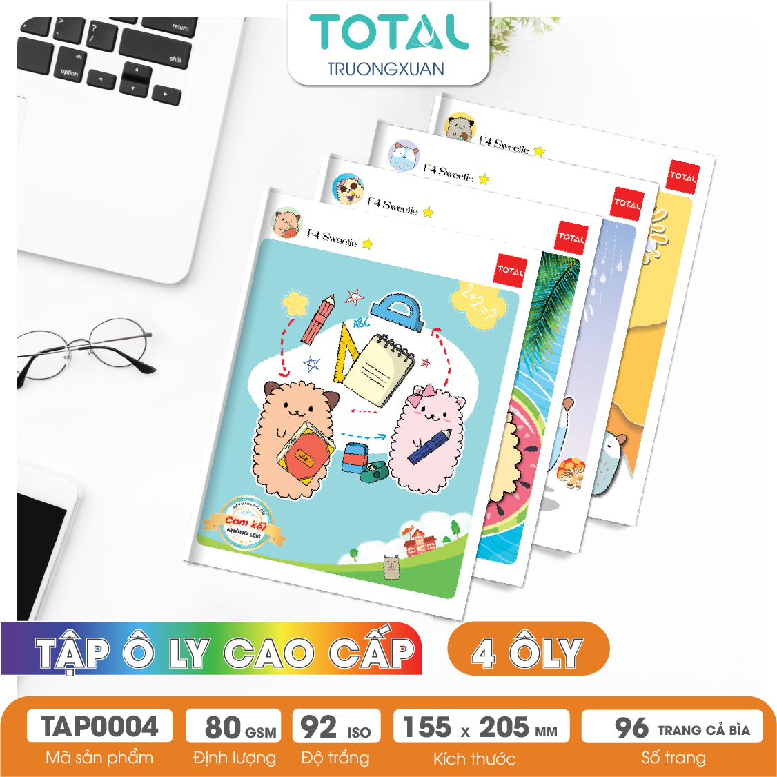 Tập vở oly Total SWEETIE 96 trang 4 ôly