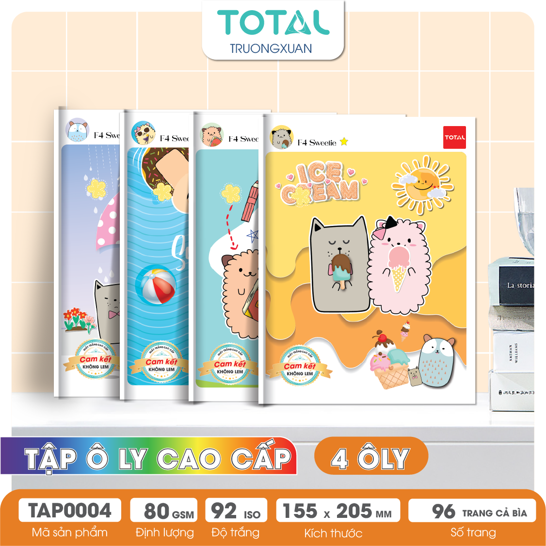 Tập vở oly Total SWEETIE 96 trang 4 ôly