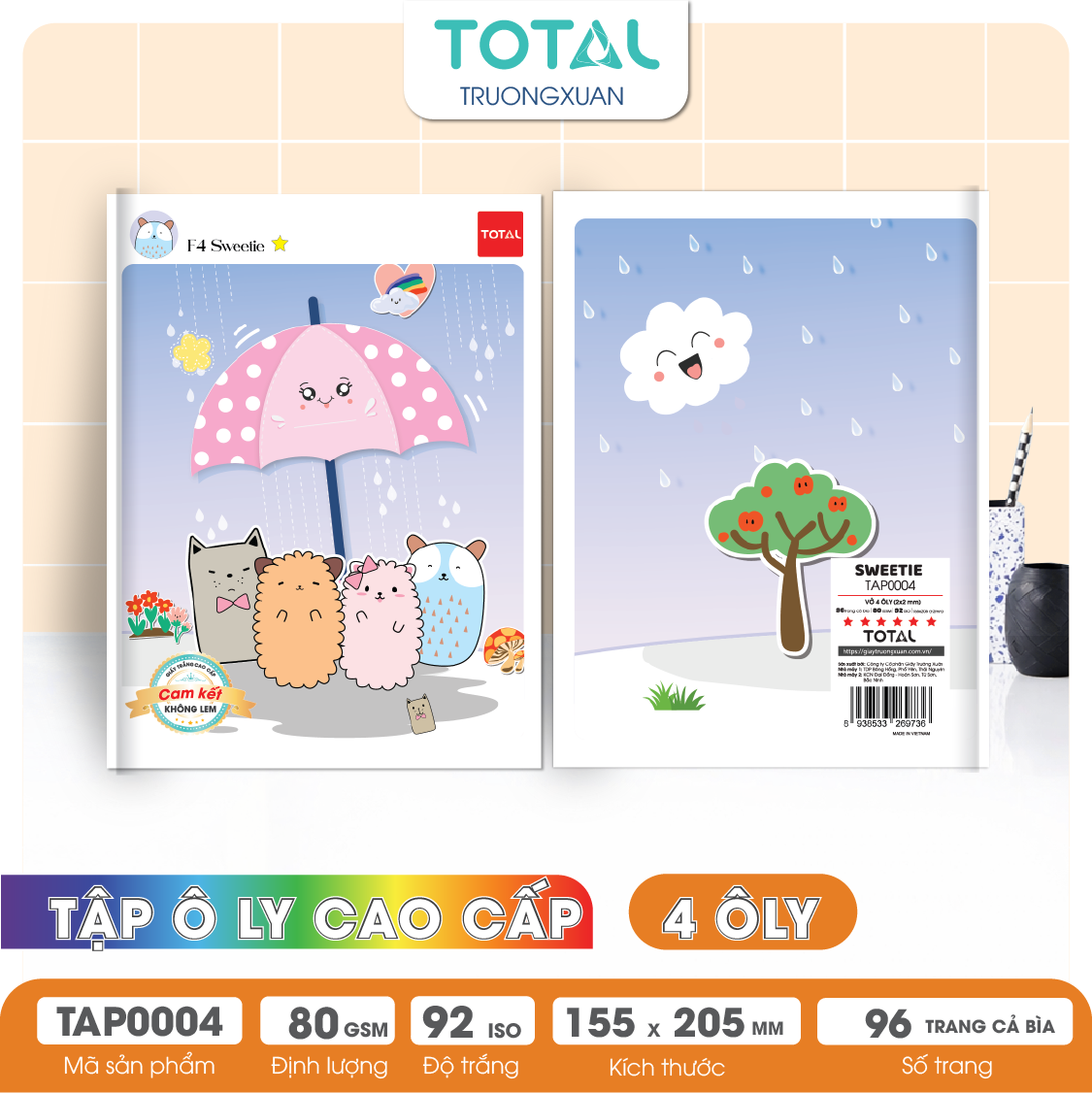Tập vở oly Total SWEETIE 96 trang 4 ôly