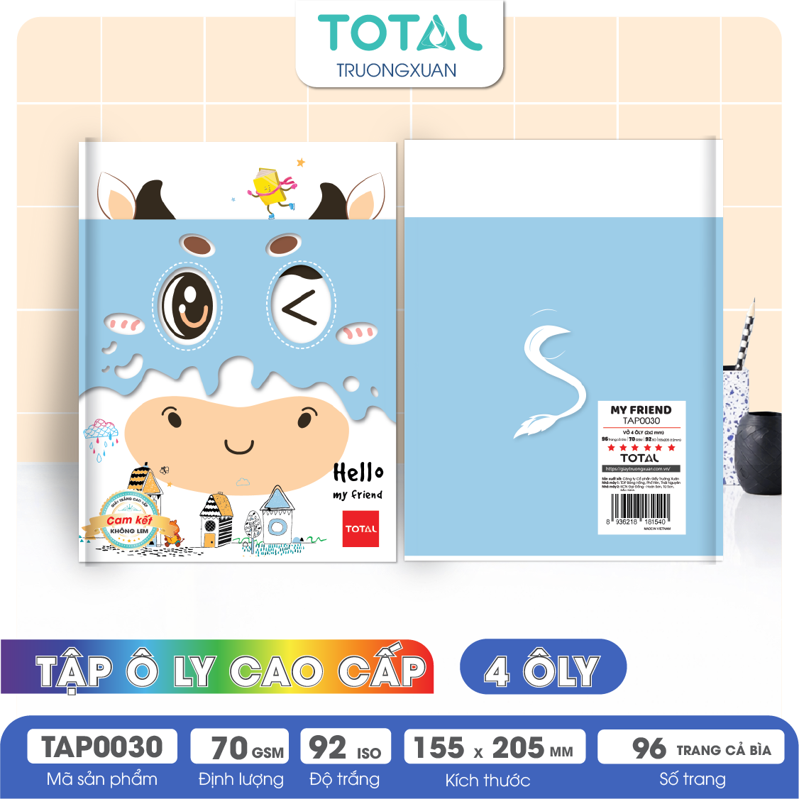 Tập vở oly Total My Friend 96 trang 4 ôly
