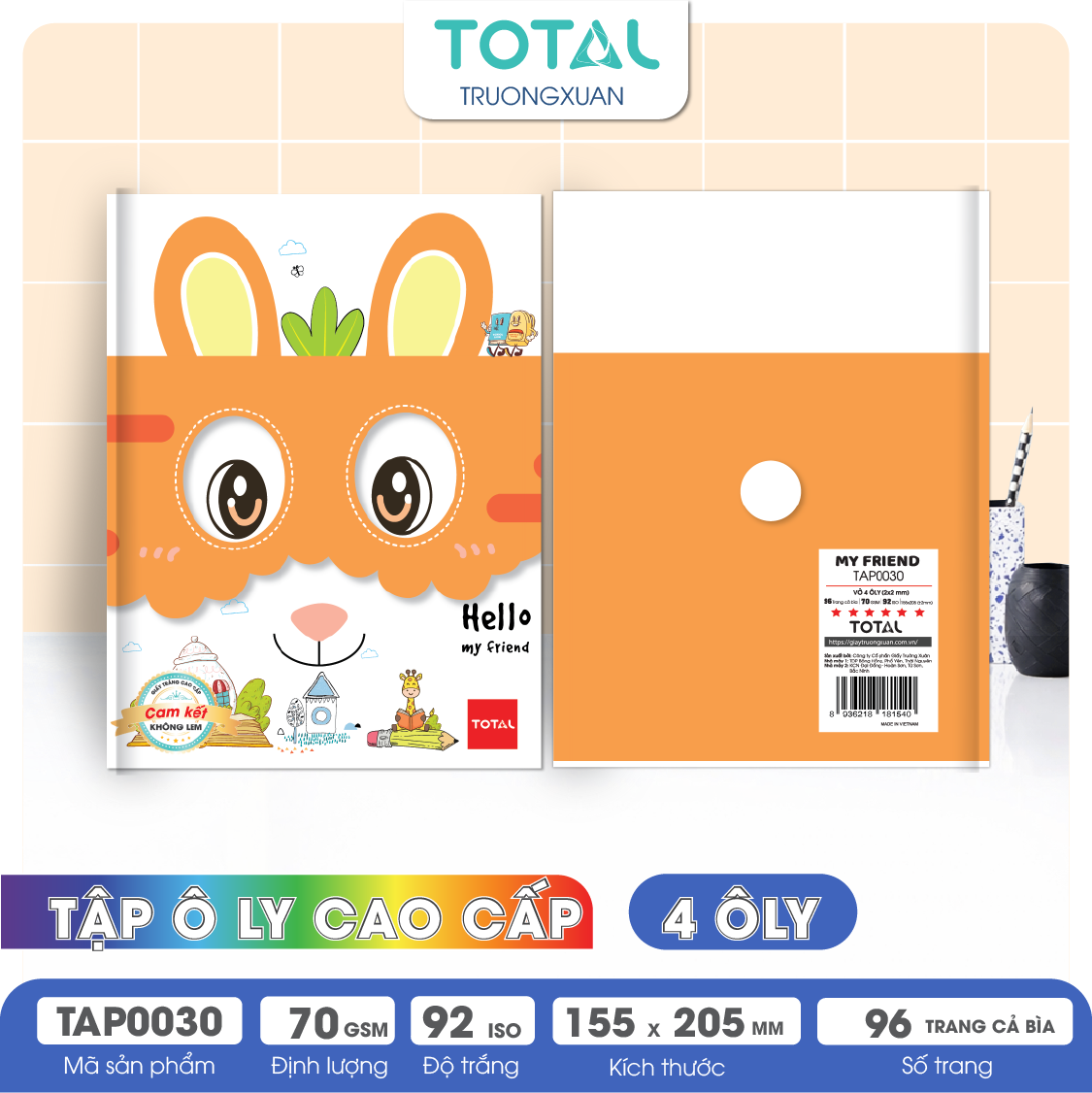 Tập vở oly Total My Friend 96 trang 4 ôly