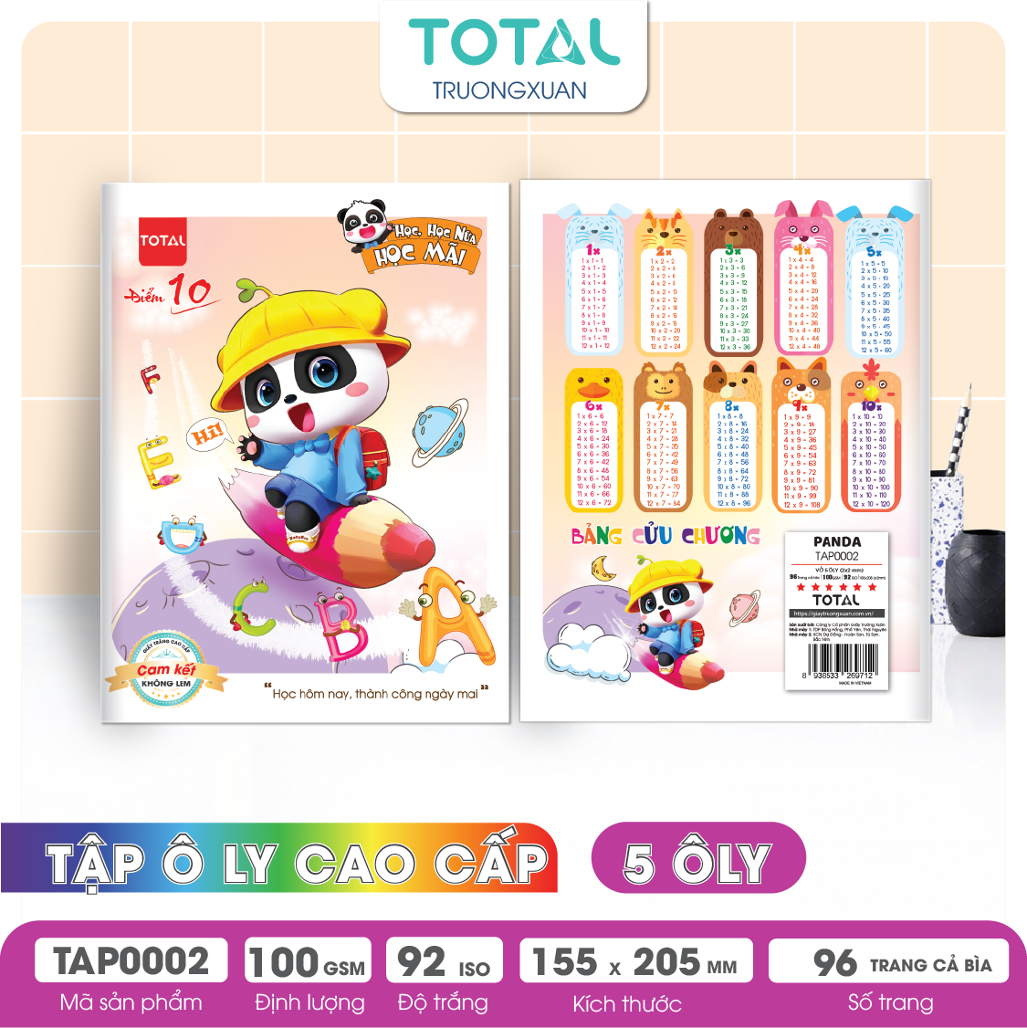 Tập vở oly Total PANDA 96 trang 5 ôly