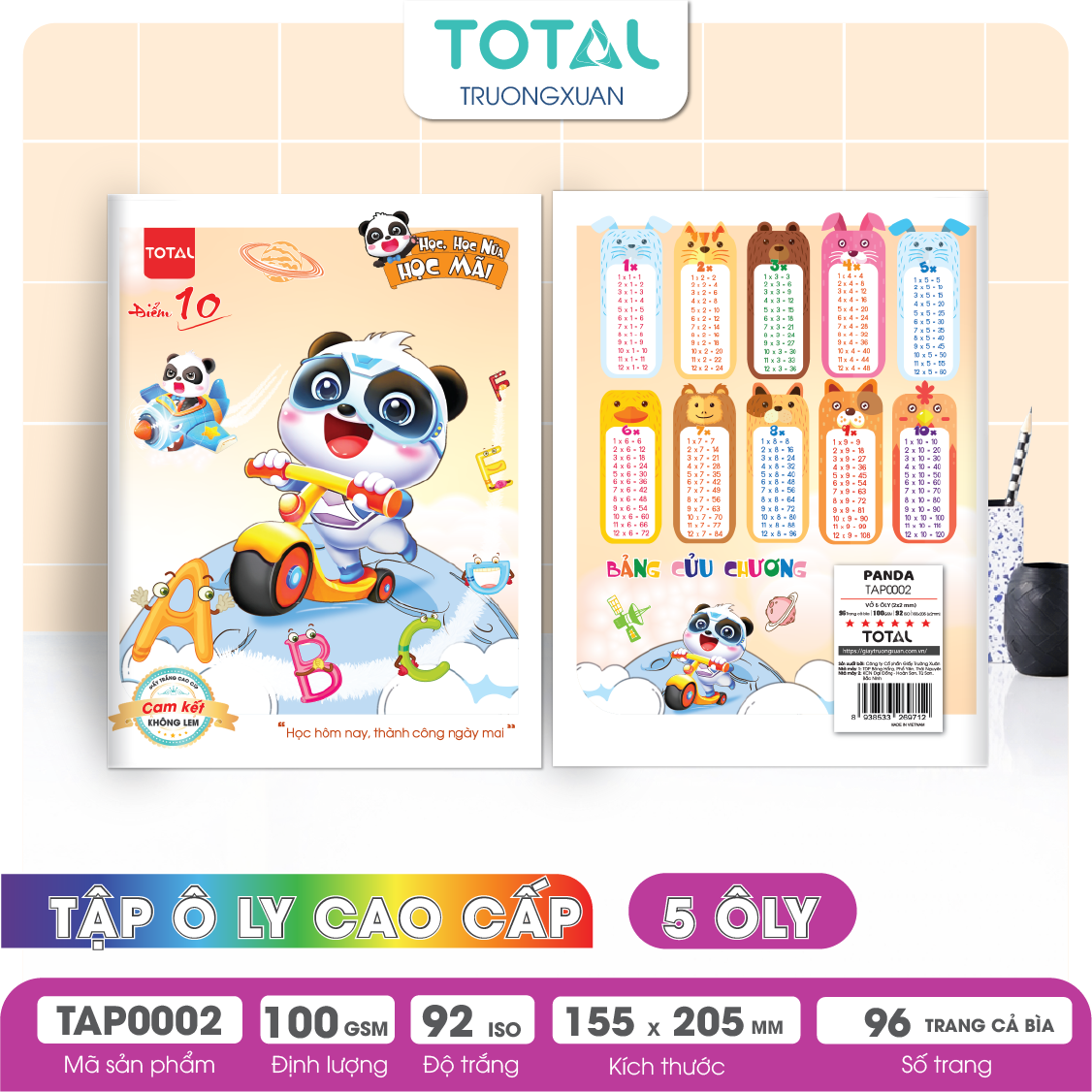 Tập vở oly Total PANDA 96 trang 5 ôly