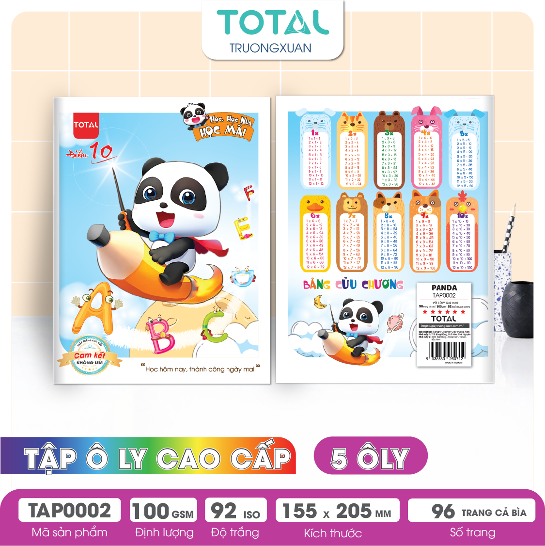 Tập vở oly Total PANDA 96 trang 5 ôly