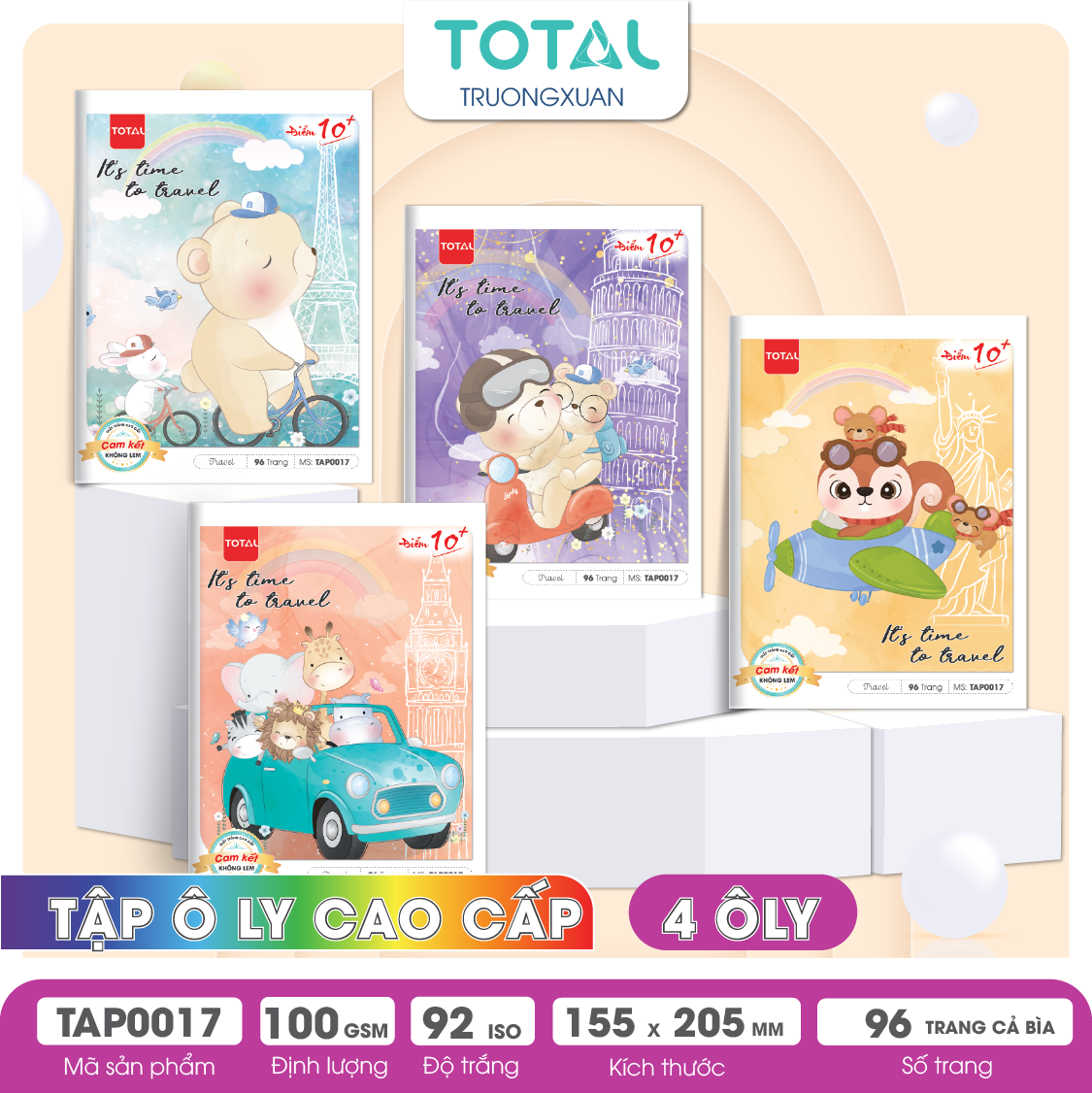 Tập vở oly Total TRAVEL 96 trang 4 ôly