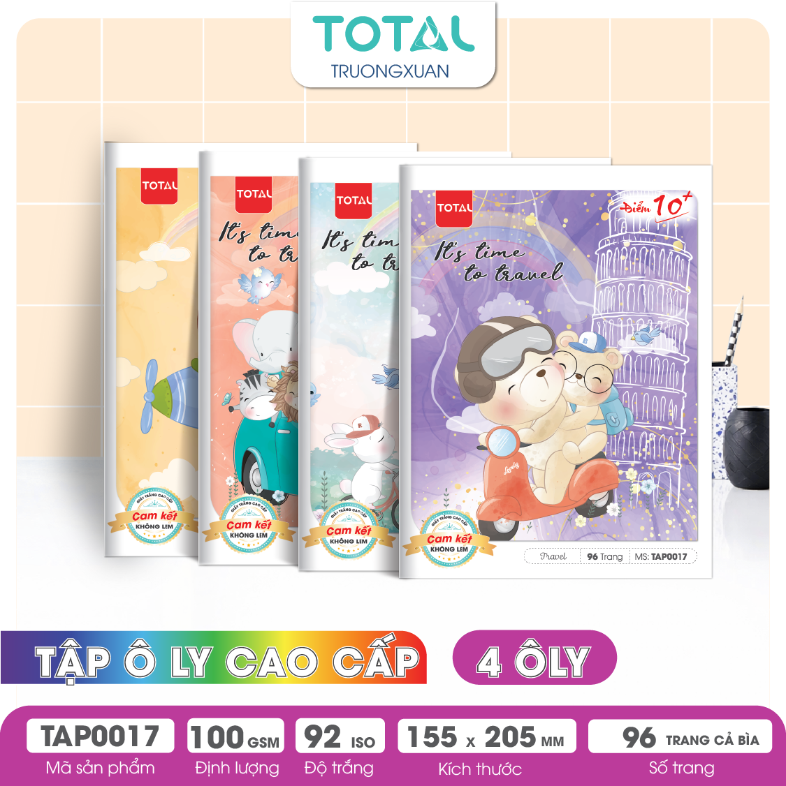 Tập vở oly Total TRAVEL 96 trang 4 ôly