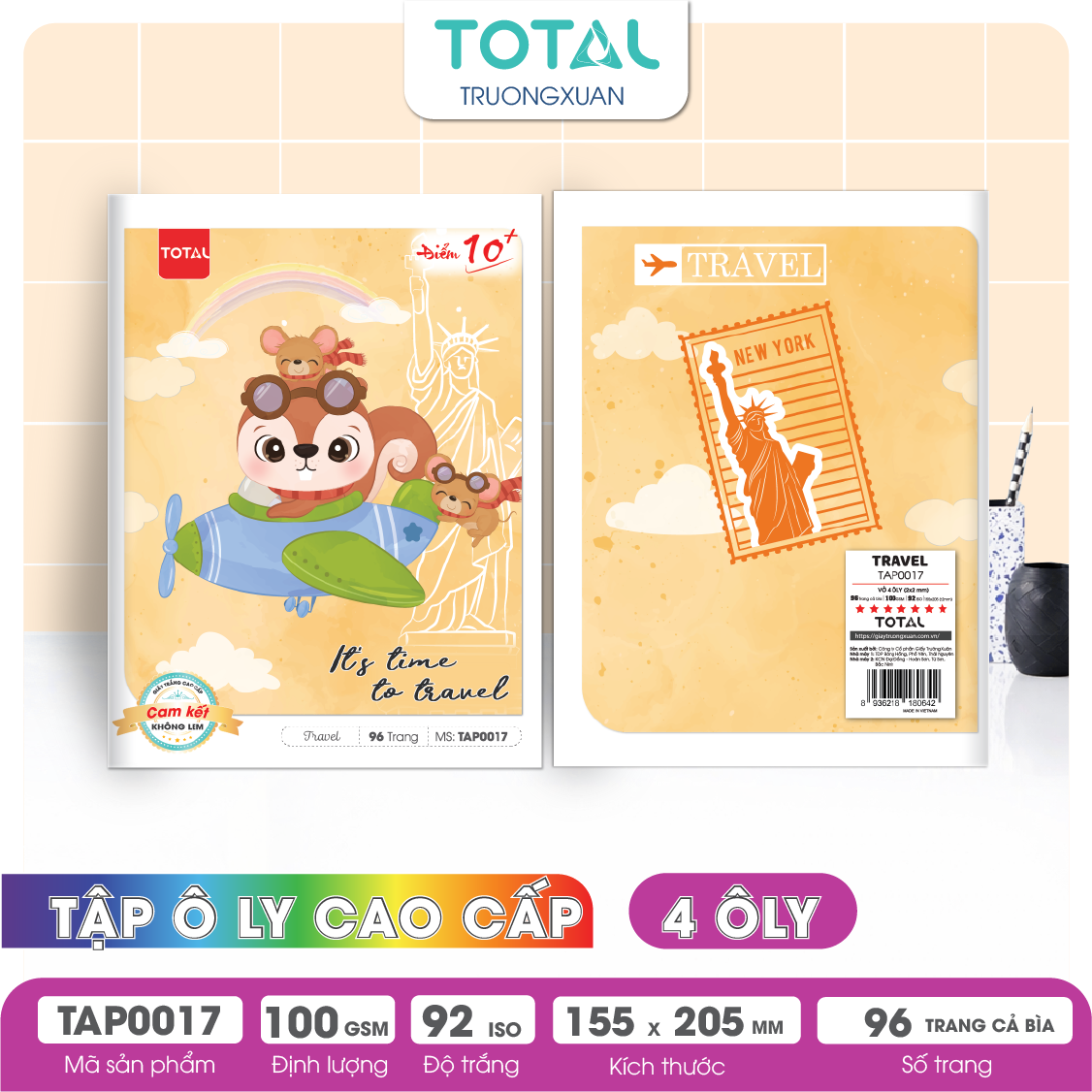 Tập vở oly Total TRAVEL 96 trang 4 ôly