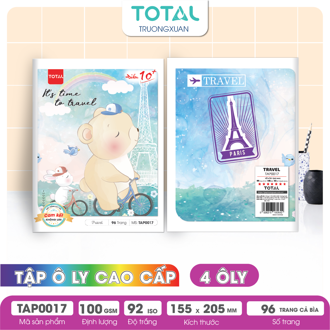 Tập vở oly Total TRAVEL 96 trang 4 ôly