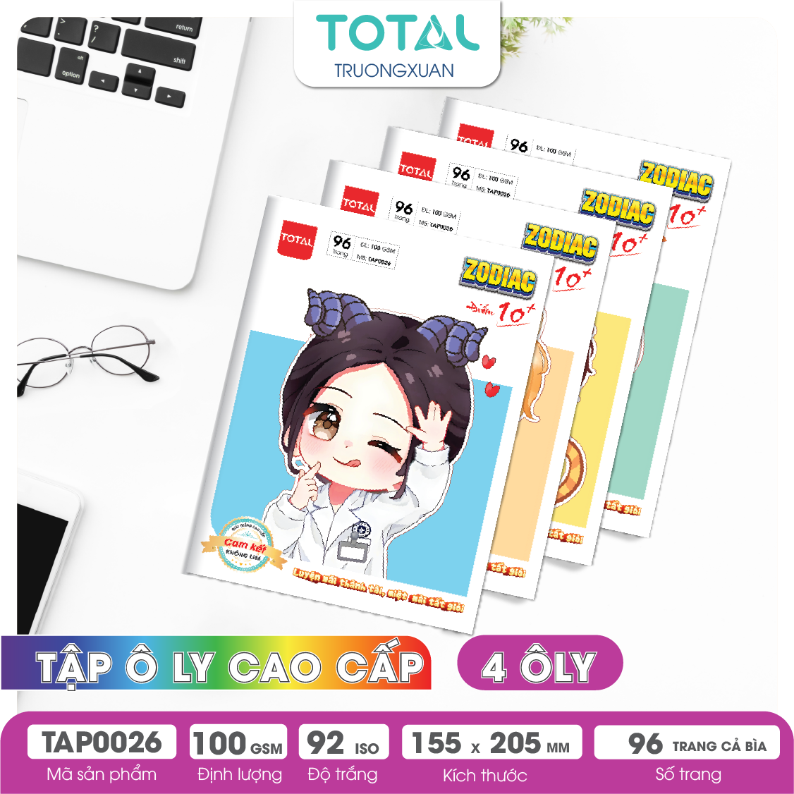 Tập vở oly Total ZODIAC 96 trang 4 ôly