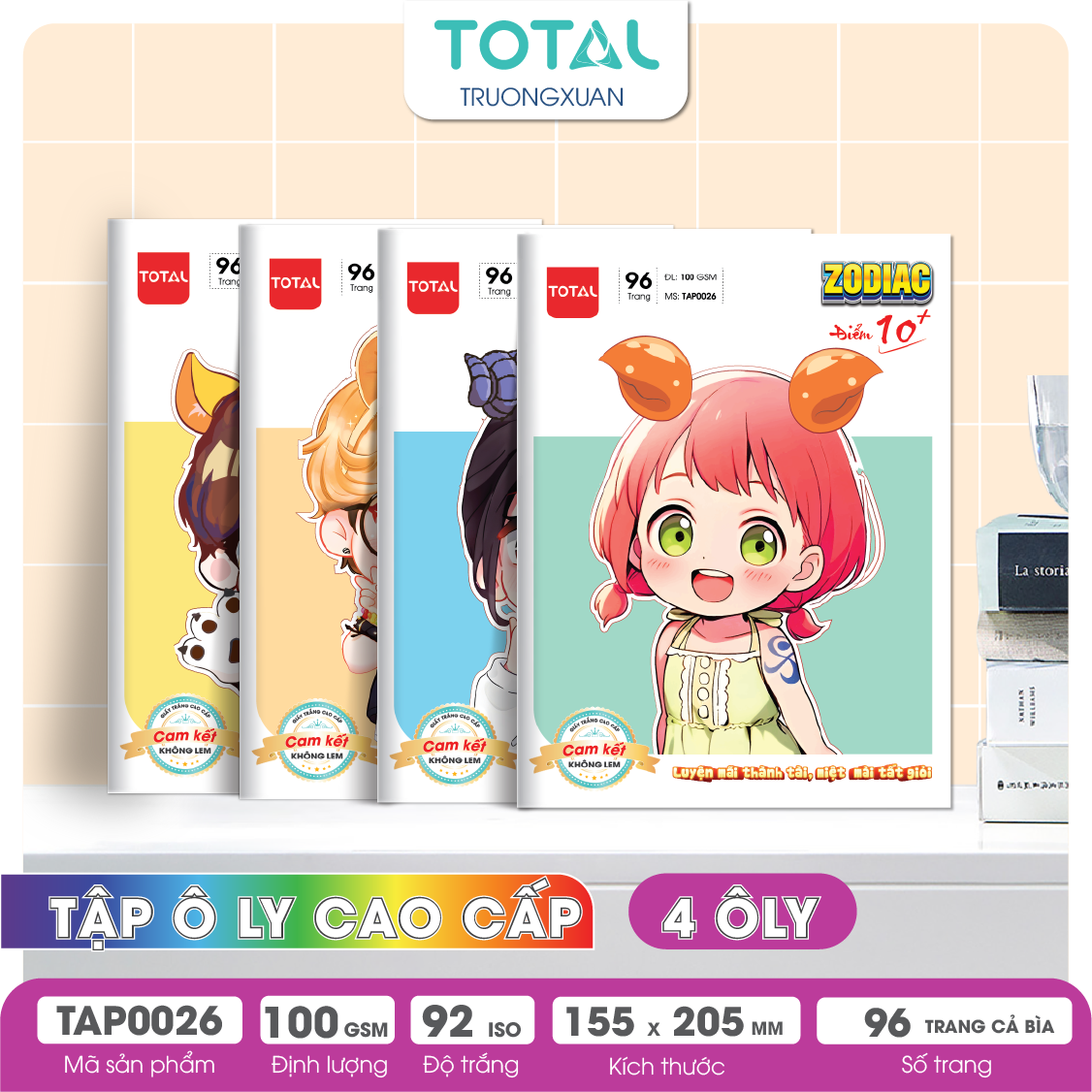 Tập vở oly Total ZODIAC 96 trang 4 ôly