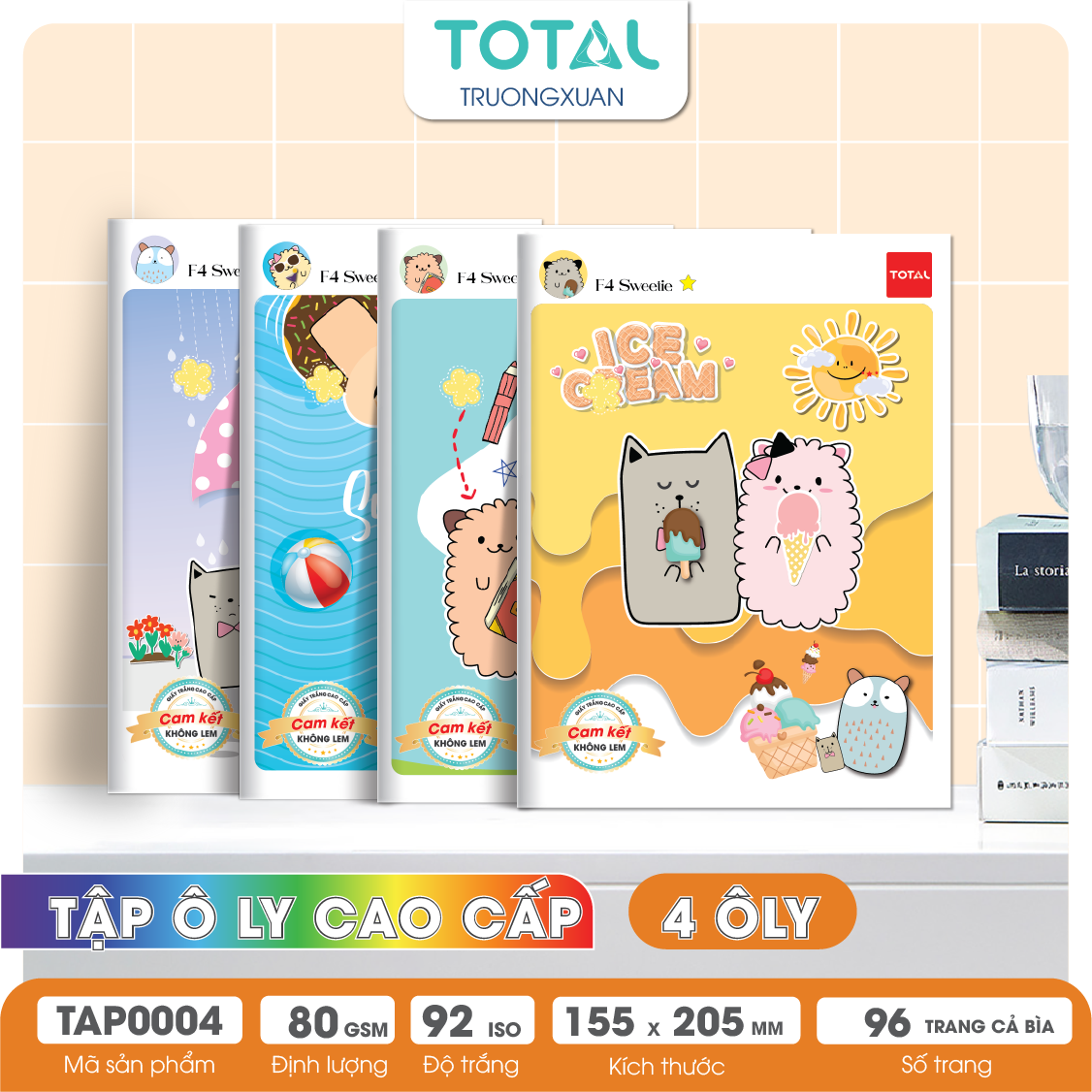 Tập vở oly Total SWEETIE 96 trang 4 ôly