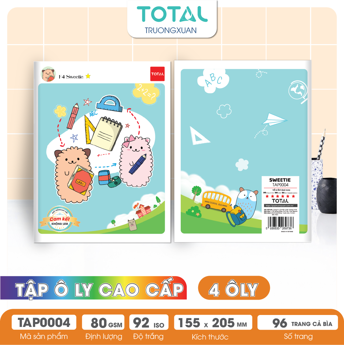 Tập vở oly Total SWEETIE 96 trang 4 ôly