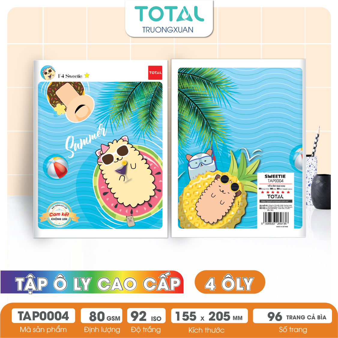 Tập vở oly Total SWEETIE 96 trang 4 ôly