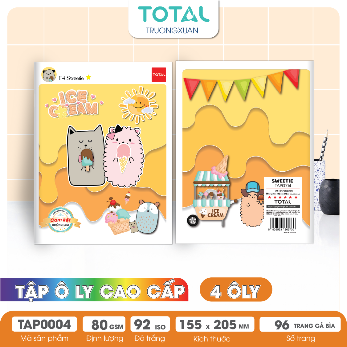 Tập vở oly Total SWEETIE 96 trang 4 ôly