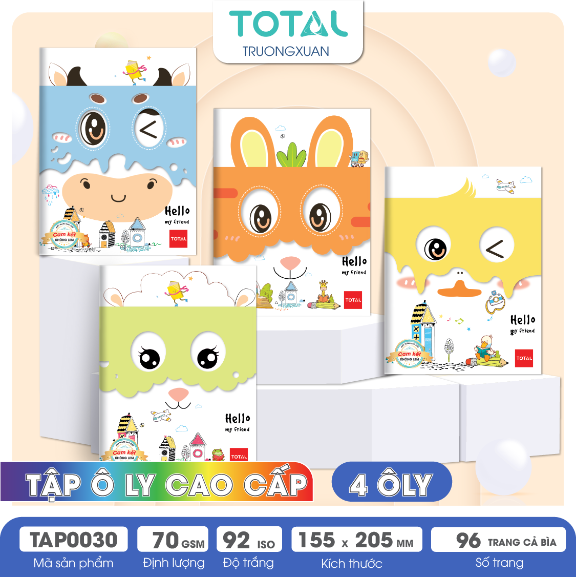 Tập vở oly Total My Friend 96 trang 4 ôly