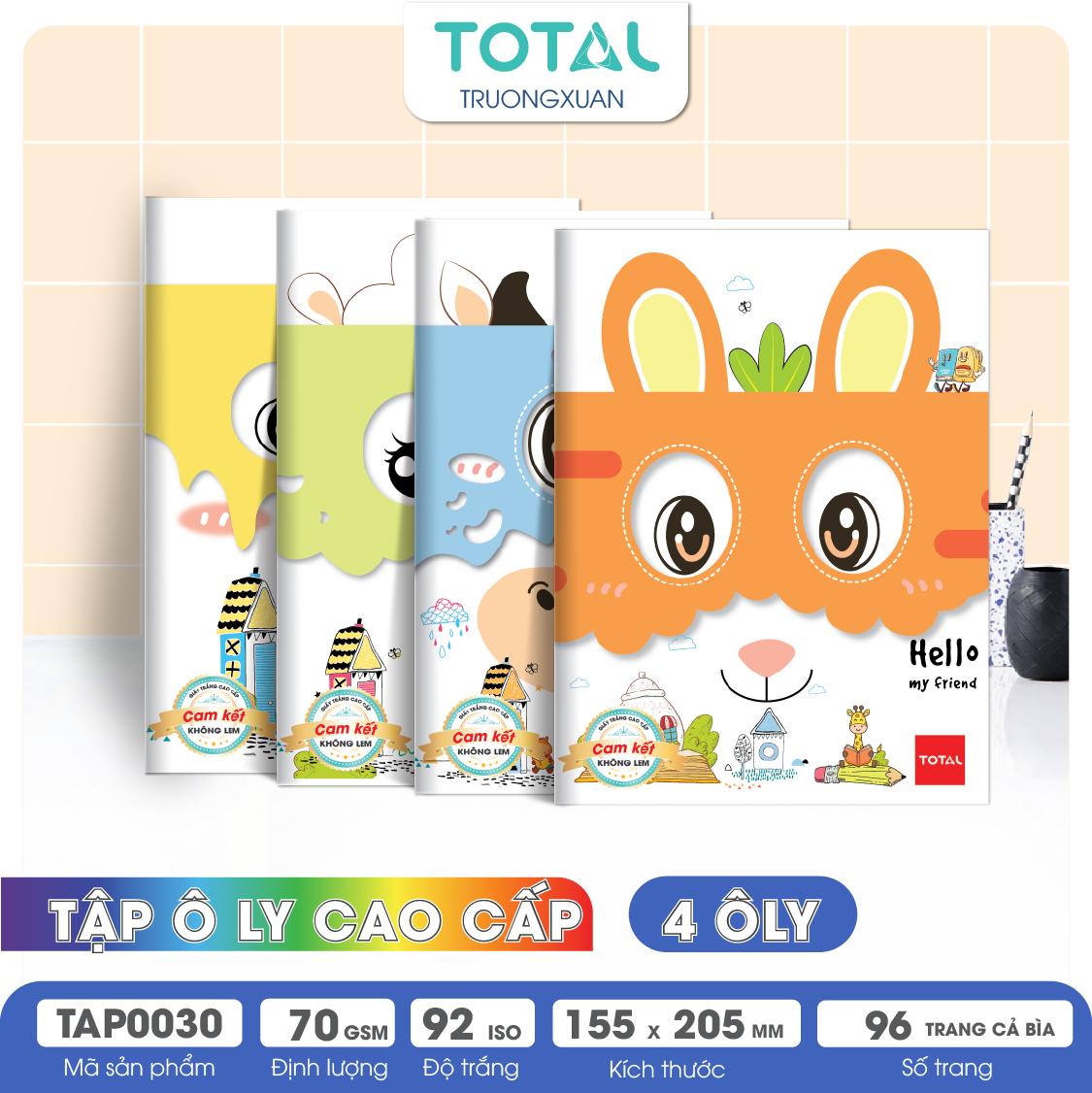 Tập vở oly Total My Friend 96 trang 4 ôly