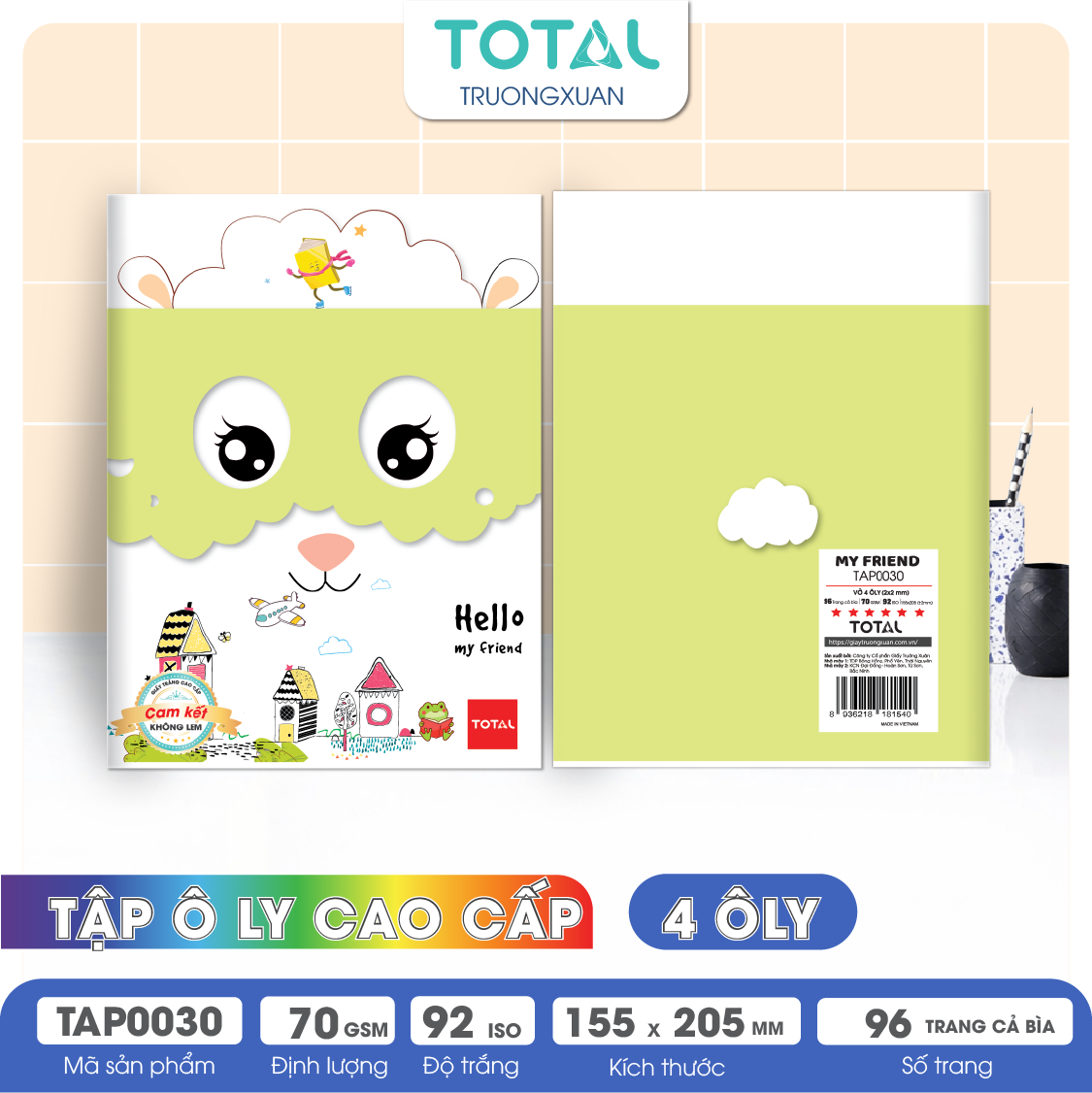 Tập vở oly Total My Friend 96 trang 4 ôly
