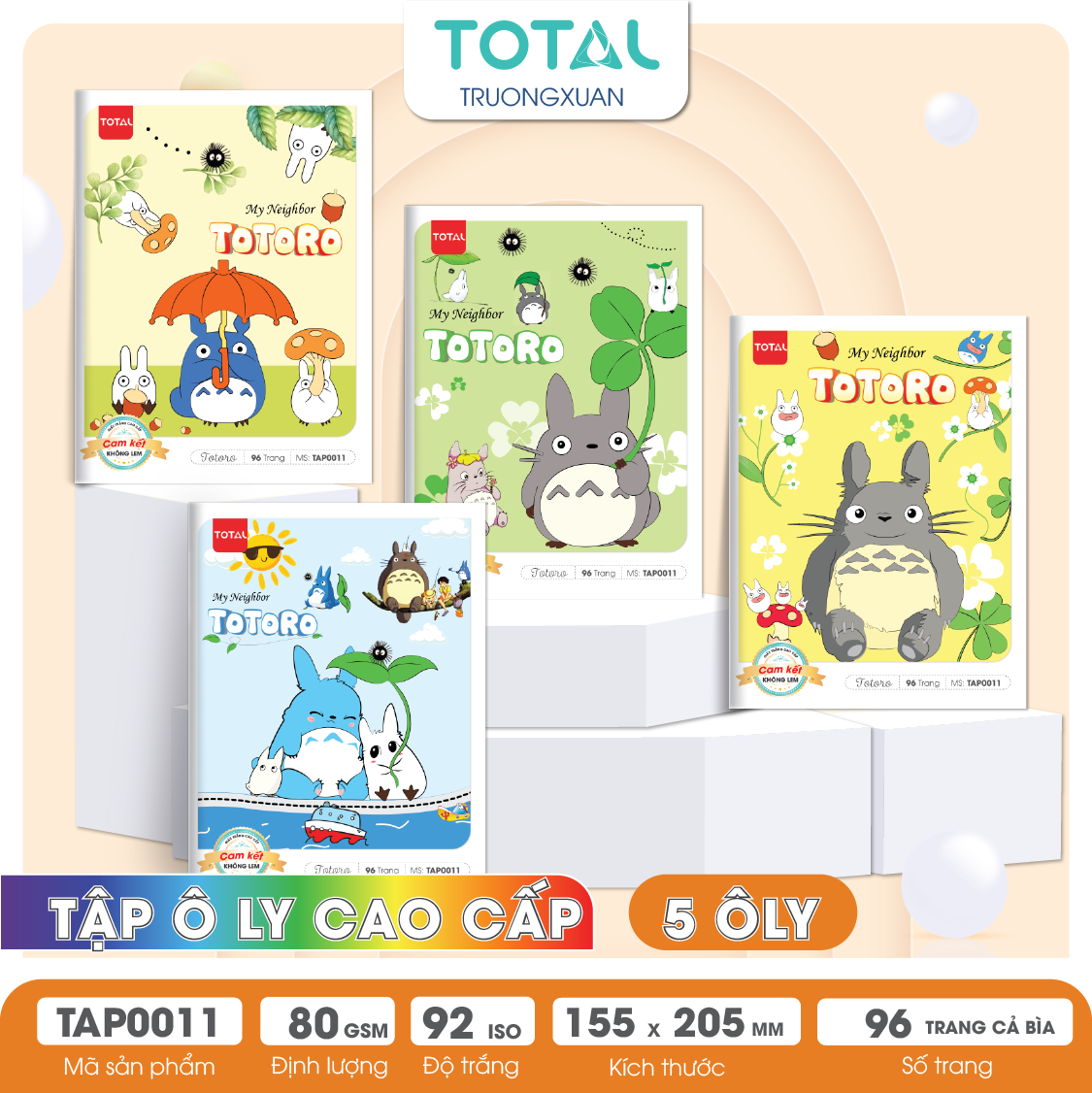 Tập vở oly Total TOTORO 96 trang 5 ôly