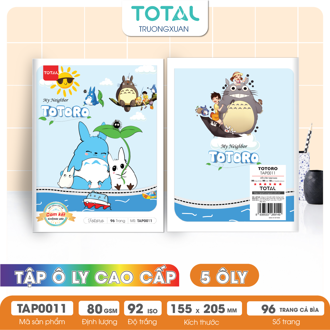 Tập vở oly Total TOTORO 96 trang 5 ôly