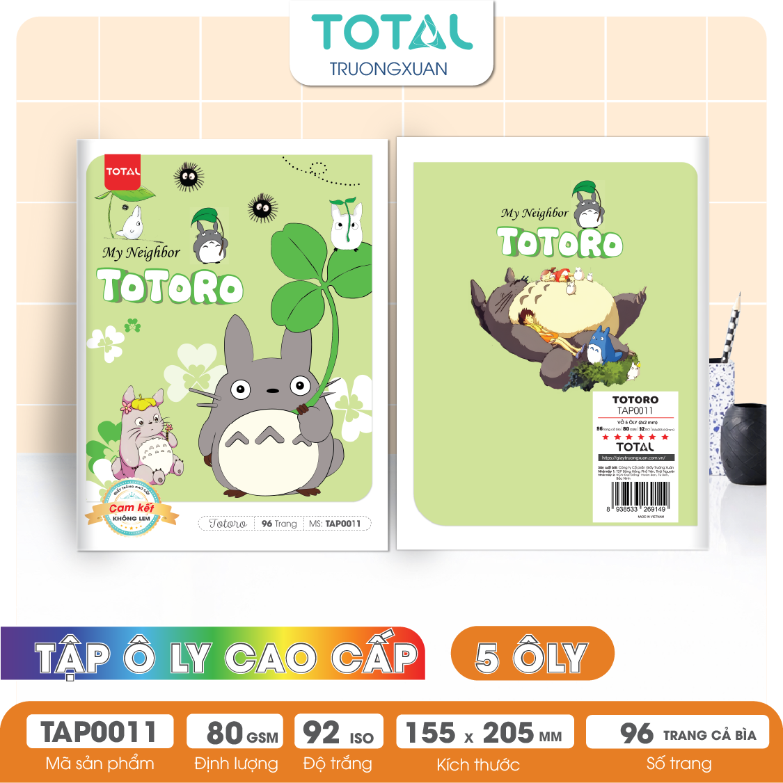 Tập vở oly Total TOTORO 96 trang 5 ôly