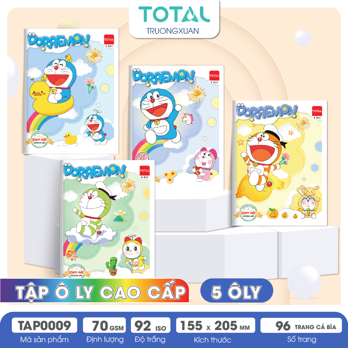 Tập vở oly Total DOREAMON 96 trang 5 ôly