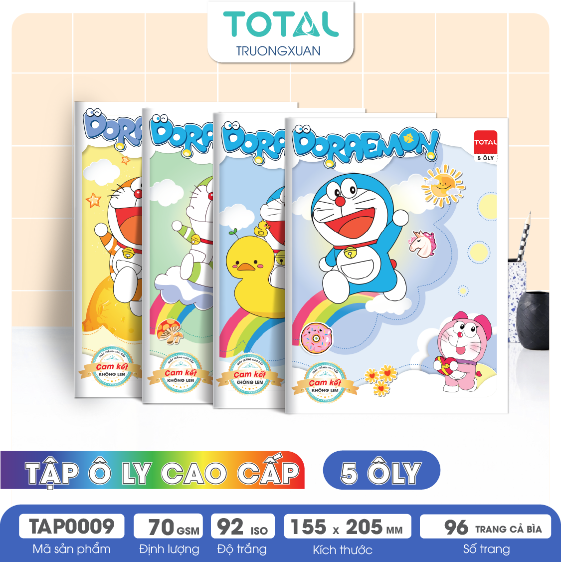 Tập vở oly Total DOREAMON 96 trang 5 ôly